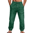 thumbnail image 6 of Joggers for Men Tapered Leg Drawstring Trousers Stretchy Cotton Sweatpants with Pockets Athletic Hiking Streetwear Outfits, 6 of 6