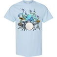 thumbnail image 3 of Inktastic Cute Blue Octopus Drumming T-Shirt, 3 of 5