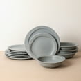 thumbnail image 2 of Stone Lain Oasis 24-Piece Dinnerware Set Stoneware, Grey Blue, 2 of 7