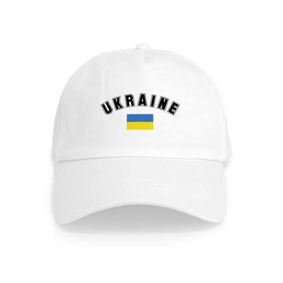 CafePress - Ukrainian Flag Cap - Adjustable 100% Brushed Unisex Casual Cotton Baseball Cap, Beige, 1