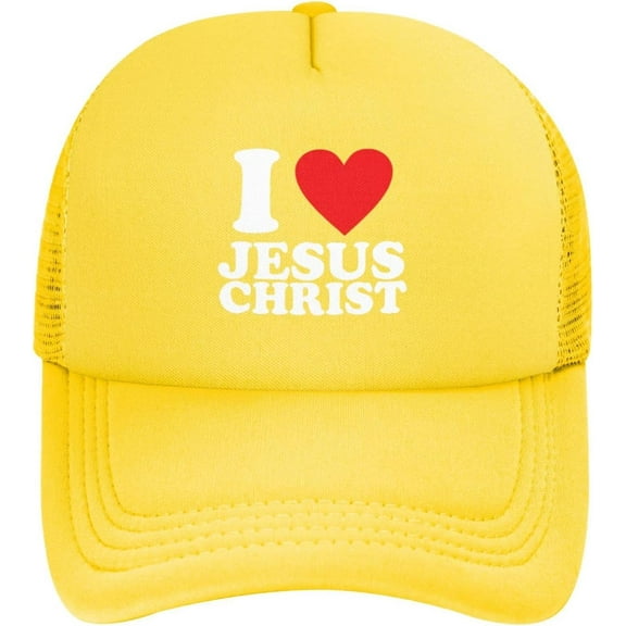 I Love Jesus Christ Baseball Hats Classic Solid Color Adjustable Mesh Baseball Cap for Men Women Black
