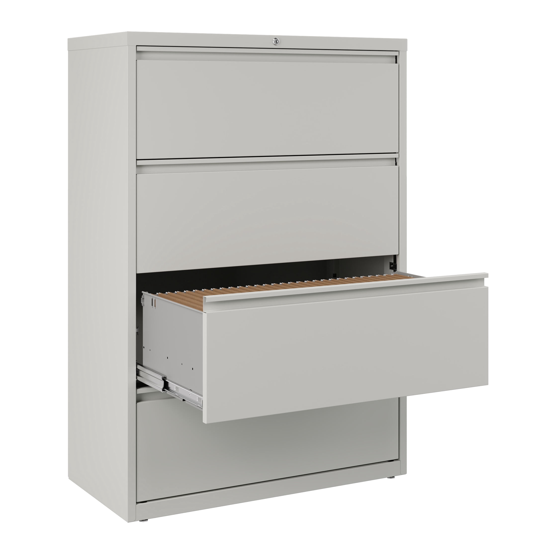 Hirsh 36 Inch Wide 4 Drawer Metal Lateral File Cabinet for Home and Office, Holds Letter, Legal and A4 Hanging Folders, Gray