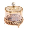 thumbnail image 1 of Luxury Gold-Plated Glass Candy Jar with Lid, Elegant Nut Storage Container, Decorative Home Ornament for Snacks & Treats, 1 of 7