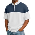 thumbnail image 2 of Abomasnow Quarter Zipper Shirts for Men Summer Short Sleeve Mock Neck Golf Shirts Lightweight Color Blocking Moisture Wicking Workout Shirts, 2 of 9