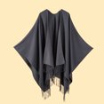 thumbnail image 3 of Resicozy Shawl Wraps Women Winter Knitted Scarf Fashion Solid Color Cardigan Cape Top Sweater Shawl Scarf Gray, 3 of 4