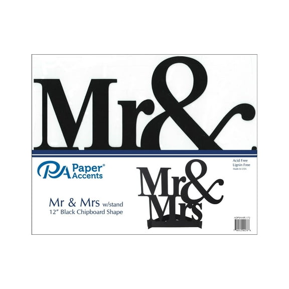 Chip Shape 1pc 12" Mr&Mrs Black