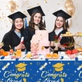 thumbnail image 2 of Graduation Tablecloth Decorations Graduation Party Supplies Disposable Gongrats Grad Tablecover Party Favors 54"x108" 3 pcs Patten 1 Blue, 2 of 6