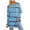 Blue, variant on Scyoekwg Tops for Women Plus Size Oversized Round Neck Raglan Sleeve Long Tunic Shirts Lightweight Loose Tshirt Long Sleeve Stripe Print Dressy Casual Blouses (Blue,S)