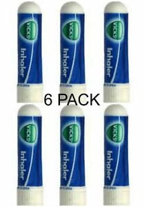 6 x .5ml Vicks Inhaler Allergy Cold Nasal Blocked Nose Relief Congestion USA