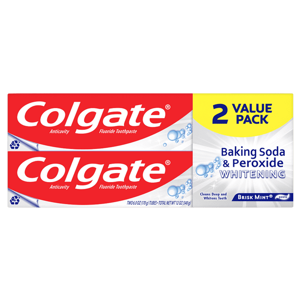 Colgate Baking Soda and Peroxide Whitening Toothpaste, Brisk Mint 6