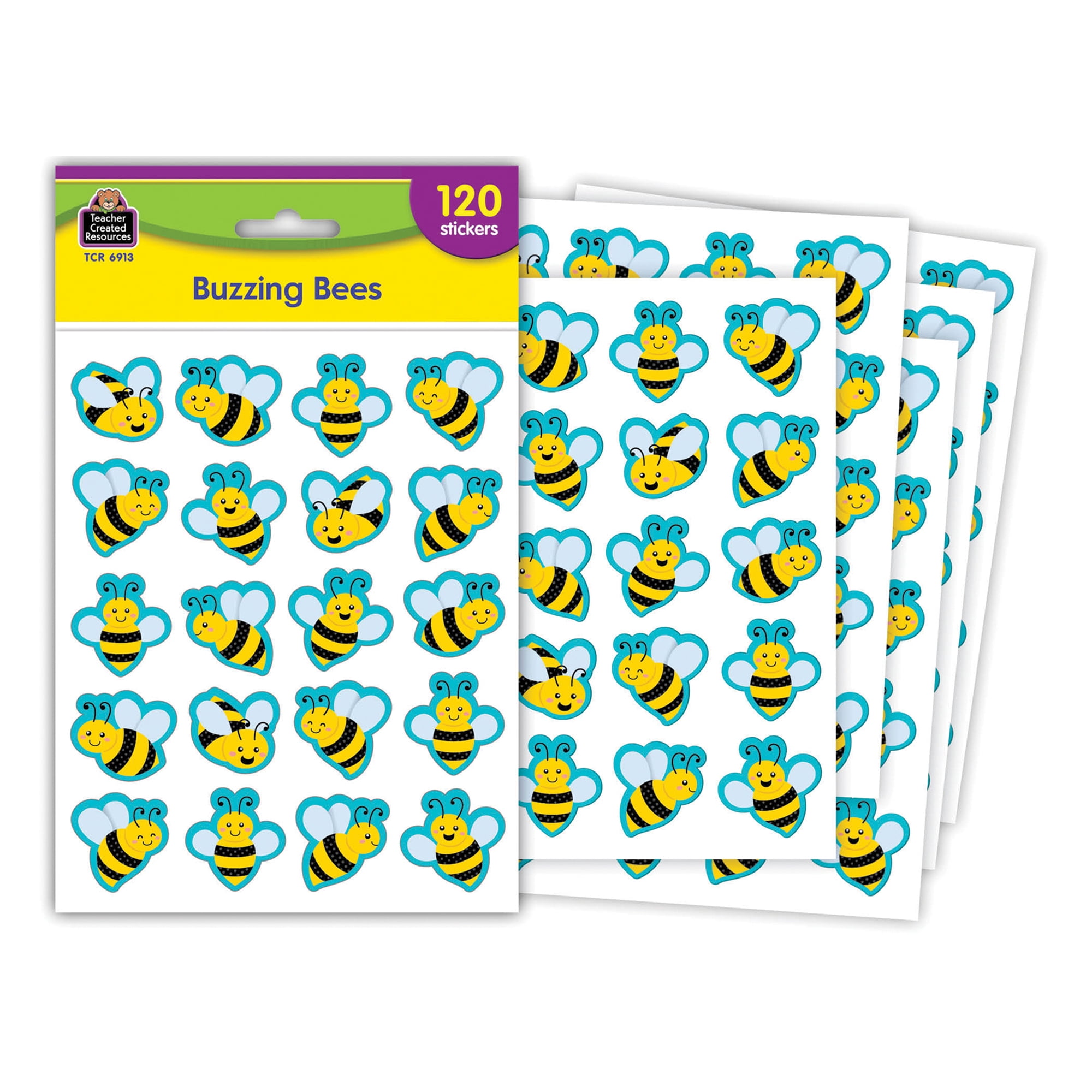 Teacher Created Resources Buzzing Bees Stickers, 120 Per Pack, 12 Packs