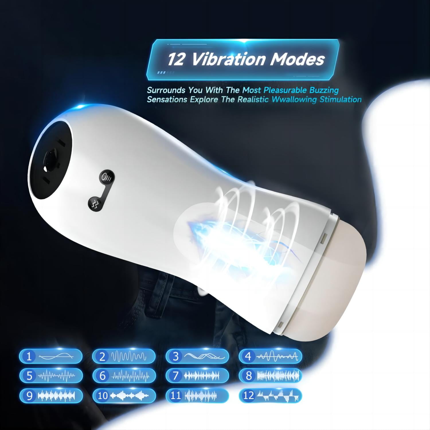 OCTMOM 2 in 1 Automatic Male Masturbator,Masturbators with 12 Vibration  Modes , Black - Walmart.com