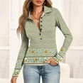 thumbnail image 5 of SAATLERI Button Down Shirt for Women V Neck Collared Polo Shirts Dressy Floral Printed Long Sleeve Blouse Free Business Casual Work Office Tops, 5 of 5