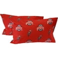 thumbnail image 2 of Ohio State Buckeyes 100% cotton, 4 piece sheet set - flat sheet, fitted sheet, 2 pillow cases, Queen, Team Colors, 2 of 3