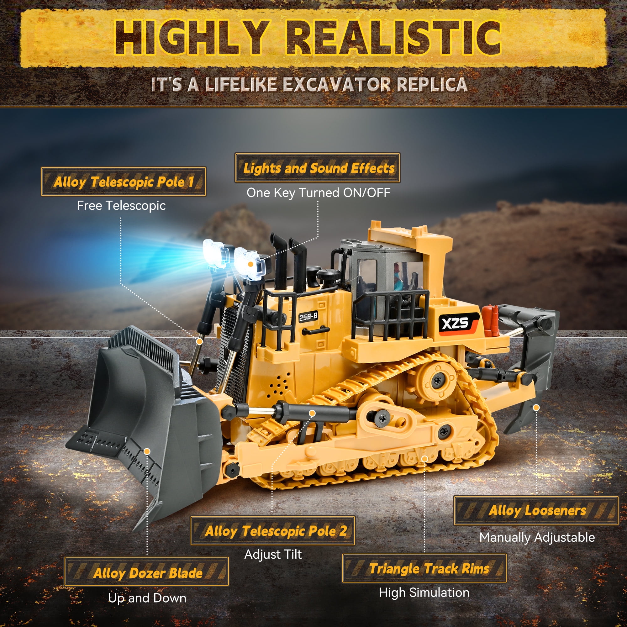 MEGA SHOVEL DOZER 4チャンネルラジオコントロール Mega Shovel