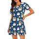 thumbnail image 1 of Fotbe Star Penguin Bata de Dormir para Mujer con Estampado, Camisón de Algodón de Manga Corta, Ropa de Dormir Casual, 1 of 6