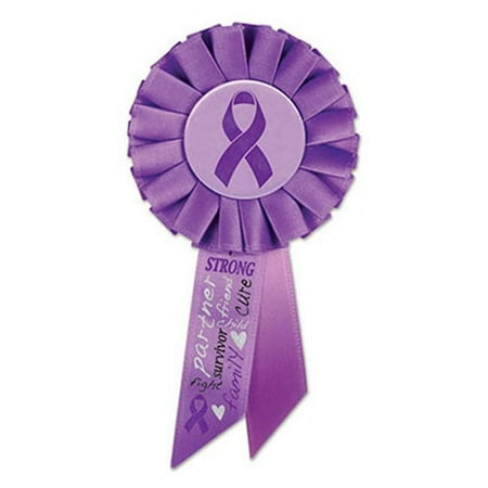 Beistle Ribbon Rosette, Purple/Light Purple/Silver
