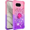 thumbnail image 3 of for Google Pixel 8 Clear Case for Girls Women, Liquid Glitter Sparkle Bling Cute Case with Kickstand Gradient Quicksand Cover for Google Pixel 8 JB Pink Mauve, 3 of 14