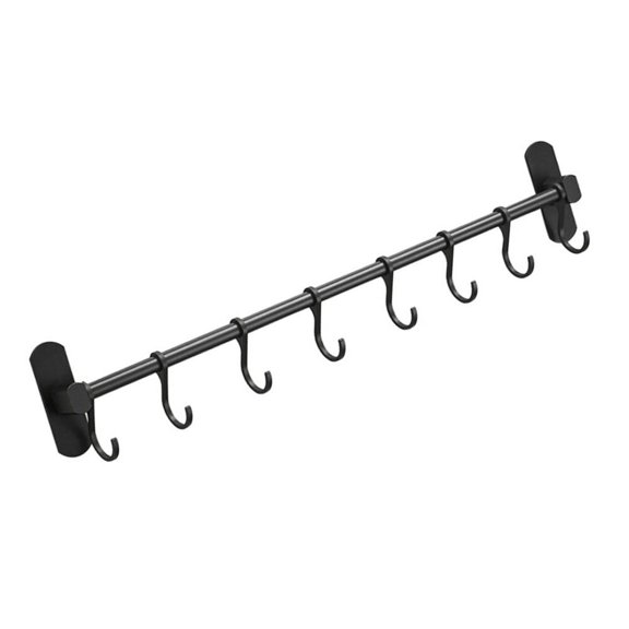 DEEPCRAFF Kitchenware Hook Black Space Aluminum Easy Install Wall-Mounted Storage 1Pc