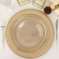 thumbnail image 6 of Balsa Circle 10 Clear Round 9" Disposable Plastic Dinner Plates Gold Scalloped Trim Party Events Tableware Decorations, 6 of 8
