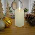 thumbnail image 3 of HGTV Home Collection Georgetown Real Motion Flameless Candle With Remote, Ivory with Warm White LED Lights, Battery Powered, 11 in, 3 of 5