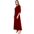 thumbnail image 2 of eloria Women's Georgette A Line Boat Neck Short Sleevless PartyWear Maxi Dress, Color : Maroon | Size : 3XL, 2 of 6