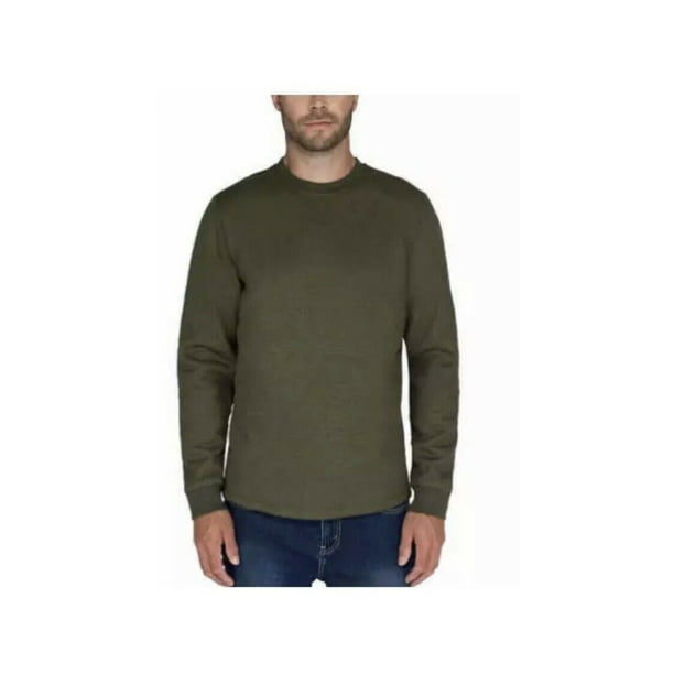 BC Clothing Men’s Fleece Lined Crew Neck Sweatshirt, Green Large