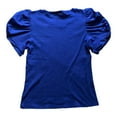 thumbnail image 2 of Vince Camuto Women's Short Puff Sleeve Ribbed Crewneck Top (Cobalt Sea, S), 2 of 3