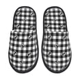 thumbnail image 1 of Balery Anchor Black Tartan Plaid Pantuflas de Casa de Felpa Silenciosas con Diseño Estampado, Zapatillas Cómodas Antideslizantes de Algodón para Interior-Medium, 1 of 8