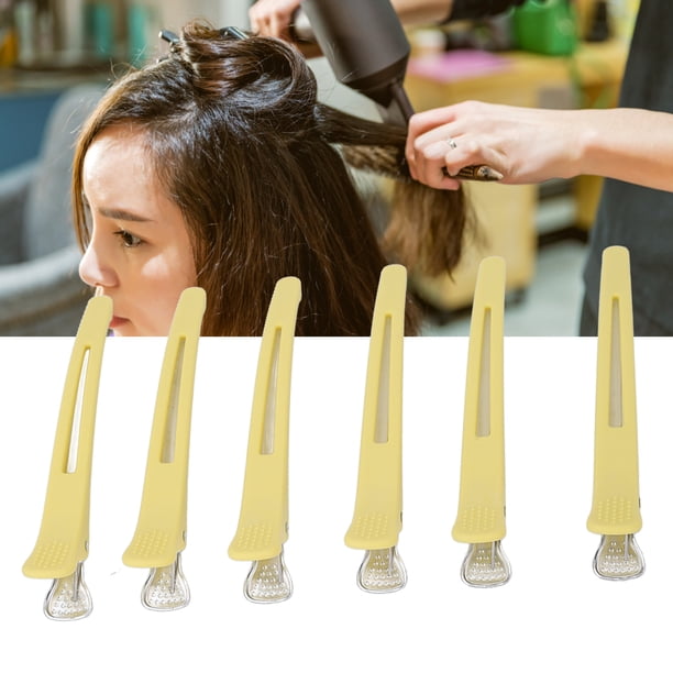 Pasador Para Cortar El Cabello, Pinza Para El Cabello Con Pico De Pato Resistente Y Plegable Sin Rastro, Amarillo Para Evitar Resbalones, Para Maquillaje Para Hombres