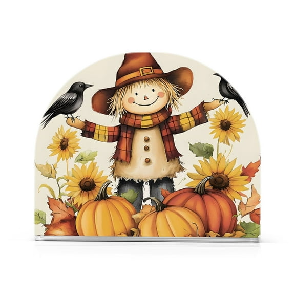 Ryvnso Fall Sunflowers Pumpkin Acrylic Napkin Holder Table Kitchen Paper Tissue Organization