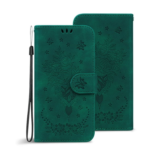 for iPhone 11 Pro Wallet Case, Soft TPU inner Shockproof Magnetic Flip Folio Case with Kickstand Card Slots Wrist Strap Cover for iPhone 11 Pro 5.8 Inch,Green