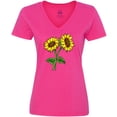 thumbnail image 3 of Inktastic Pair of Sunflowers Women's V-Neck T-Shirt, 3 of 5