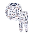 thumbnail image 2 of WIBACKER 2-8Y Kids and Toddler Boys Long Sleeve Pajamas 2 Piece Pjs Set 100% Cotton Sleepwear Astronaut Jammies, 2 of 7
