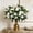White, variant on Artificial Flower Spring Summer Impatiens Bouquet UV Resistant Impatiens Stems Silk Floral Vase Filler for Outdoor Patio Cemetery and Indoor Home Decor