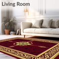 thumbnail image 2 of ODIKA 2'x3' Machine Washable Non-Slip Area Rug, Damask Flourish Accent with Baroque Scrollwork High Traffic Rug with Pad, Red, 616626, 2 of 8