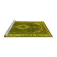 thumbnail image 2 of Ahgly Company Machine Washable Indoor Square Oriental Yellow Industrial Area Rugs, 4' Square, 2 of 4
