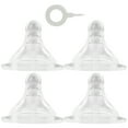 thumbnail image 1 of Juego de tetinas para bebé, de silicona líquida, suave, para chupete de bebé, accesorio para biberón (4 tetinas, 1 aguja para leche), 1 of 14