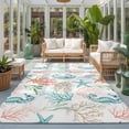 thumbnail image 2 of Area Rugs 2.7'x5', Teal Red Seahorse Coastal Carpet Runner Indoor Outdoor Rugs Home Decor Aesthetic, Nautical Beach Coral Starfish Non Slip Mats Washable Accent Rug for Living Room Bedroom, 2 of 8