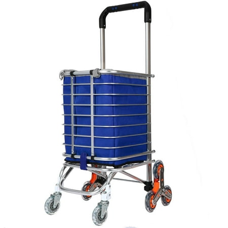 Roller Cart Trolley Collapsible Rolling Cart with Wheels for Shopping and Grocery, Folding Utility Cart, Portable Rolling Laundry Basket, Foldable Trolley Roller Cart, Black, Four Wheeled HFON ()