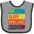 thumbnail image 3 of Inktastic EMT Doctor Dispatcher Eat Sleep Save Lives Repeat Boys or Girls Baby Bib, 3 of 4