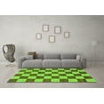 thumbnail image 3 of Ahgly Company Indoor Square Checkered Green Modern Area Rugs, 6' Square, 3 of 4