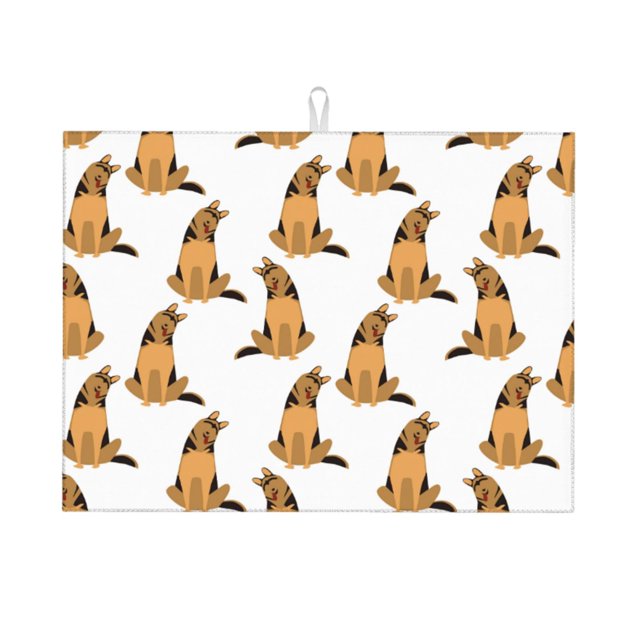 Fotbe German Shepherd Dog Alfombrilla de Secado para Cocina con Estampado, 18x24 Pulgadas