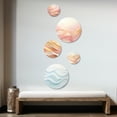 thumbnail image 2 of Designart "Simplistic Blue And White Waves" Abstract Marble Round Wall Art Set Of 5 - Blue Modern Wall Living Room Decor Set, 2 of 6