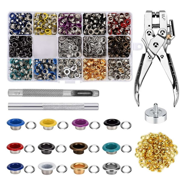Eyelet Set 701 Pieces Eyelet Pliers Metal Eyelets 5mm Grommet Tool Kit