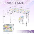 thumbnail image 3 of Mesa de camping plegable Yriuat, 91 x 41 cm, altura ajustable, diseño floral, 3 of 6