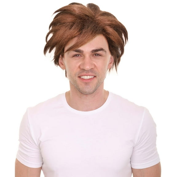 HPO Adult Men Dragon Trainer Brown Wig | Premium Halloween & Cosplay Wig | Synthetic Fiber Hair