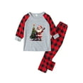thumbnail image 2 of SwiftWear Christmas Matching Family Pajamas Sets Santa Claus and Xmas Tree Print Top + Plaid Bottom Sleepwear Jammies, 2 of 4
