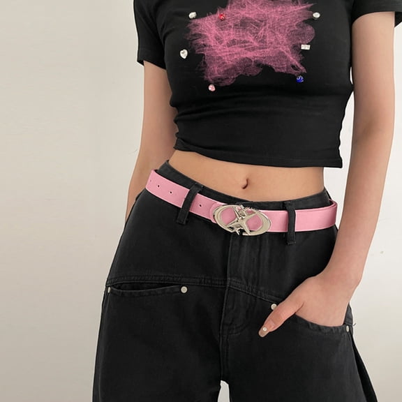 Gsakboxl Belts for Women with Butterfly Buckle Elastic Waist Decorative Solid Color Elastic Fashion Accessory for Jeans and Dresses