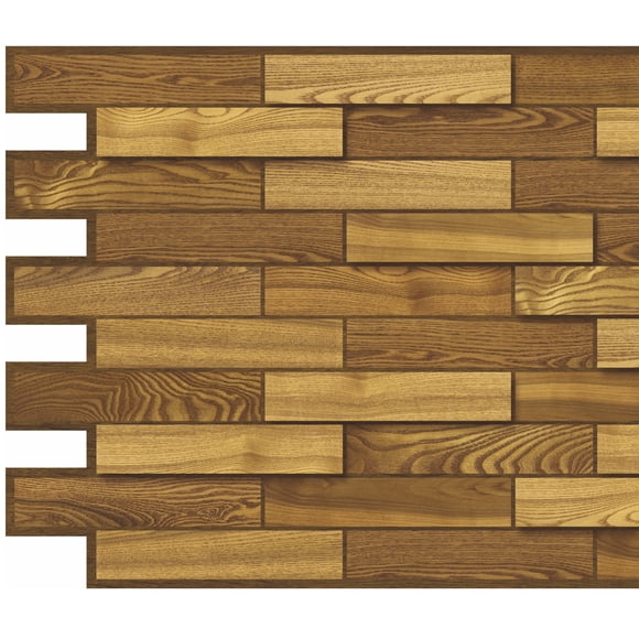 Dundee Deco's Brown Faux Wood PVC 3D Wall Panel, 3.2 ft X 1.6 ft, Interior Design Wall Paneling Decor Commercial and Residential Application, 5.1 sq. feet each